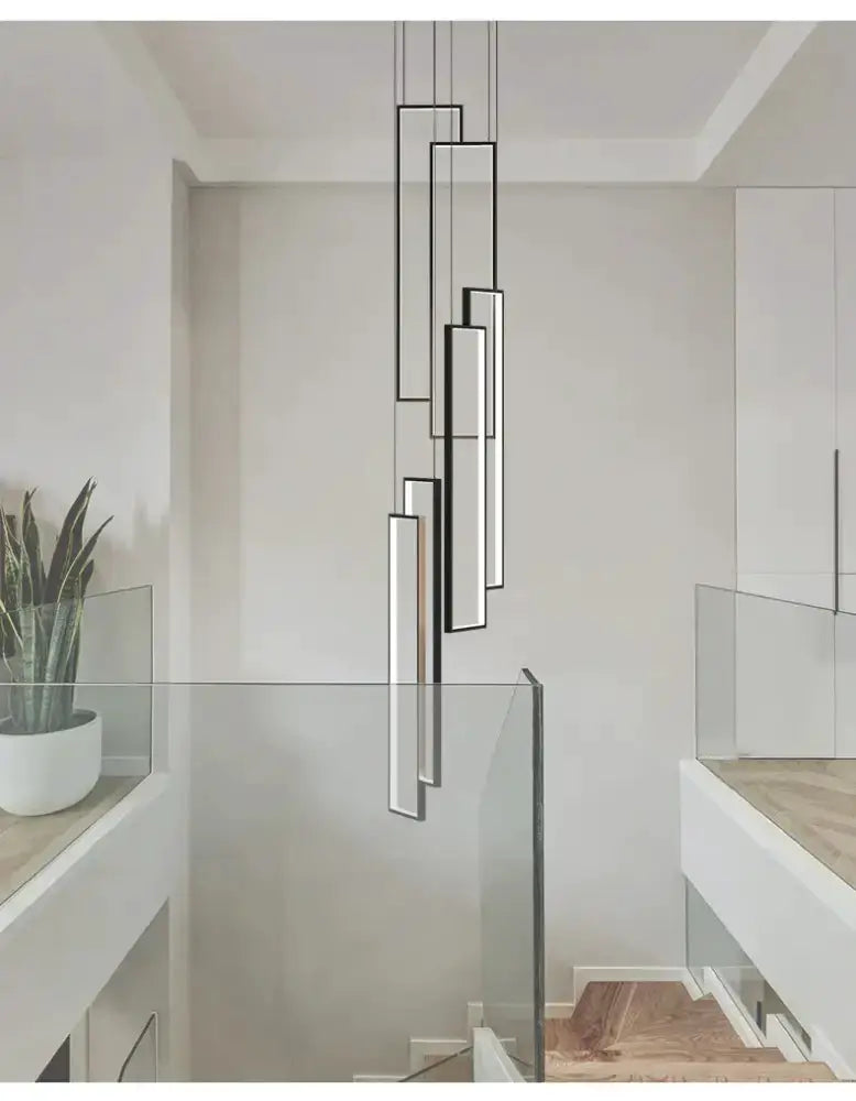 Chandelier by Decorbites modern black and gold luster rectangle LED design for living room on Tampa Home & Garden Store