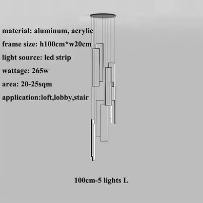 Modern black and gold rectangle LED chandelier, five-light living room fixture on Tampa Home & Garden Store