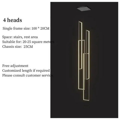 Chandelier: modern black & gold rectangle LED, 4-head fixture by Decorbites on Tampa Home & Garden Store