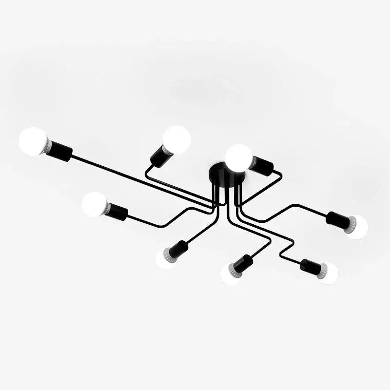 Wrought iron ceiling fixture 8-light black metal Decorbites flush mount light on Tampa Home & Garden Store