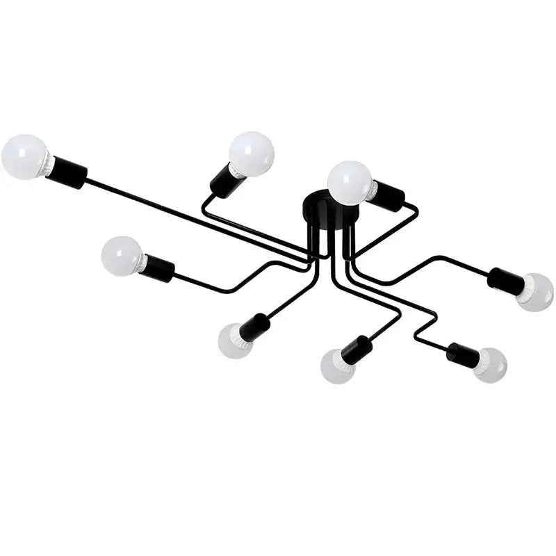 Wrought Iron Ceiling Fixture black metal flush mount lights Decorbites multi-arm chandelier on Tampa Home & Garden Store