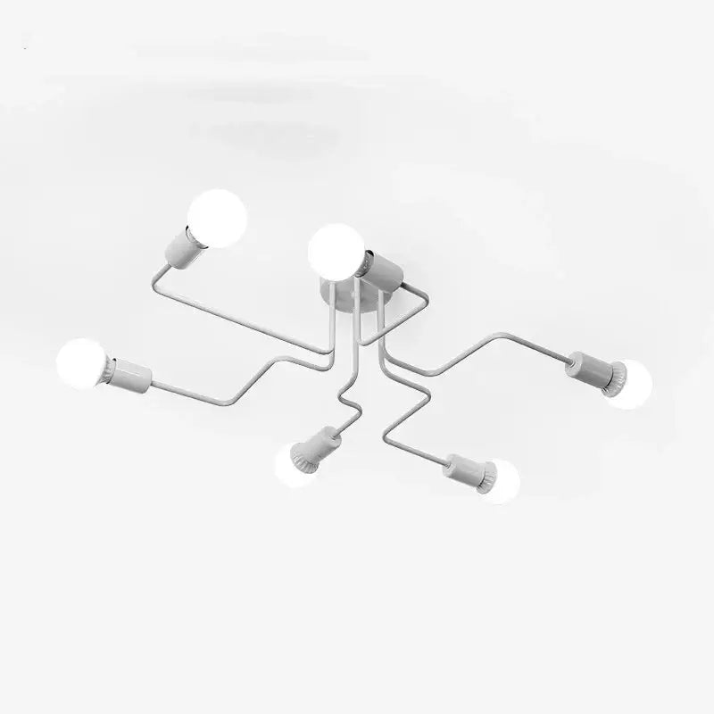 Wrought Iron Ceiling Fixture flush mount lights by Decorbites with angular zigzag arms on Tampa Home & Garden Store
