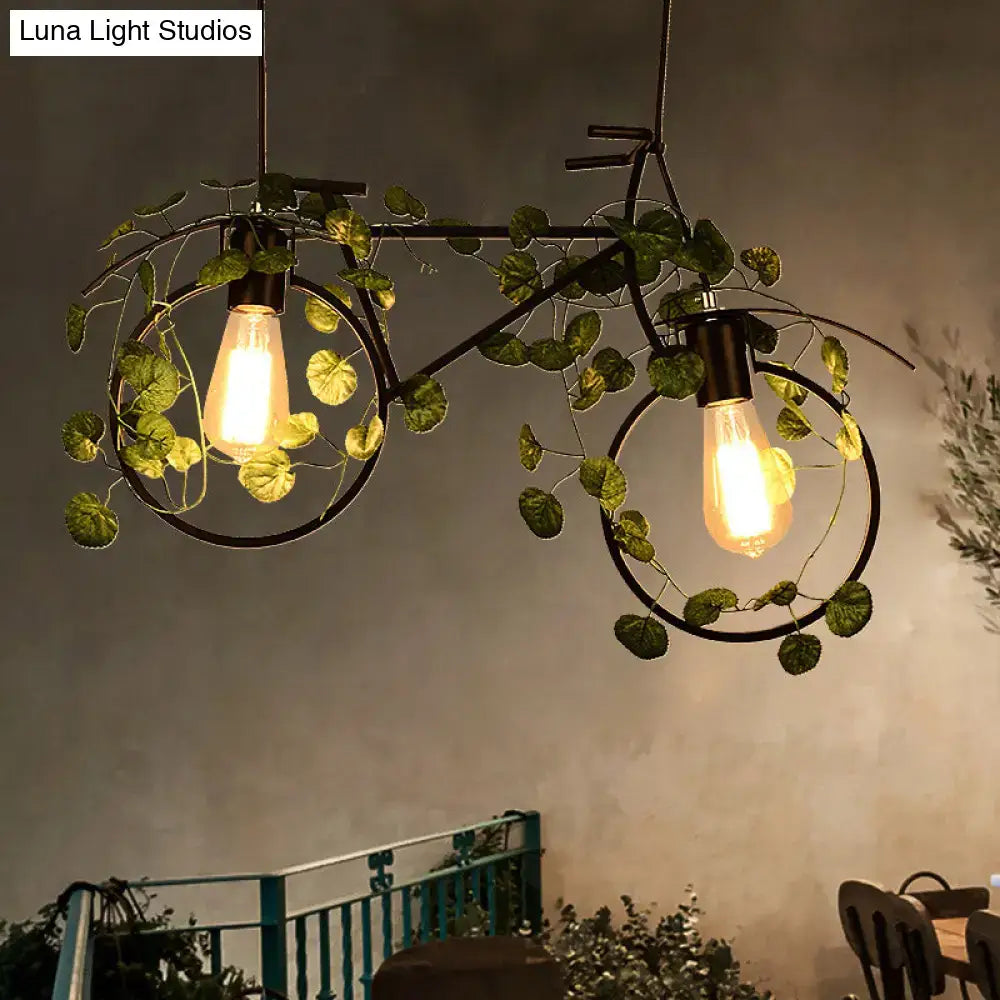 Black bicycle ceiling light with circular black metal rings and warm Edison bulbs Decorbites on Tampa Home & Garden Store