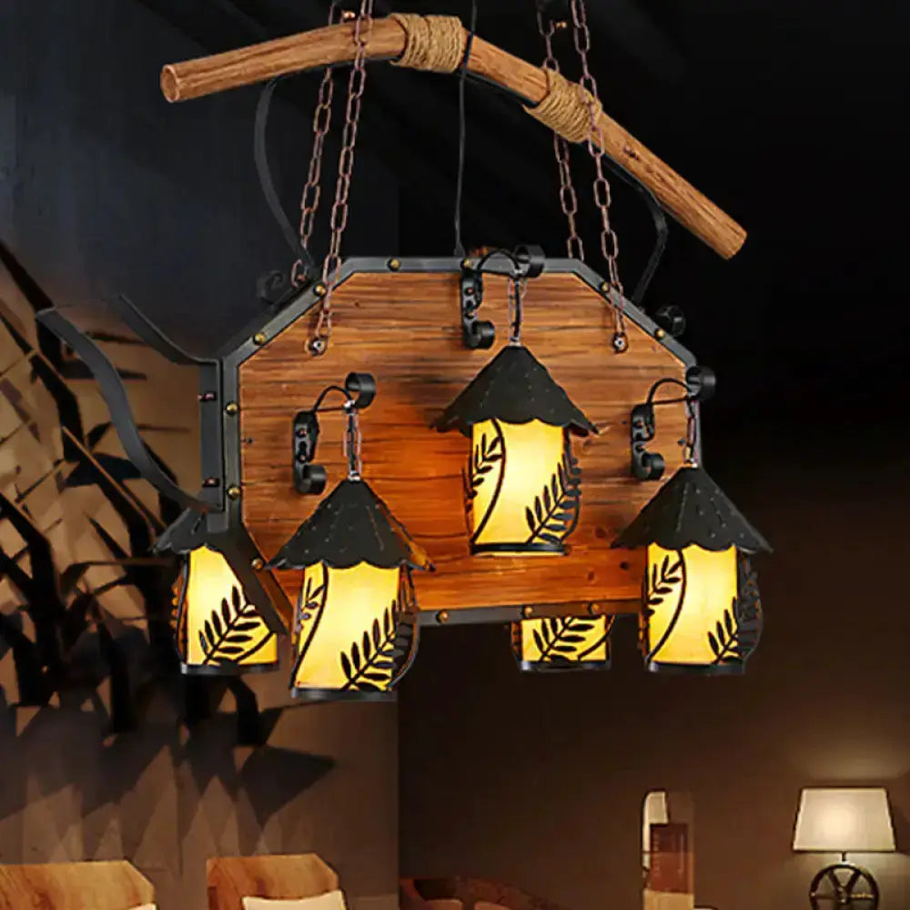 Rustic Black Teapot Dining Room Light Fixture