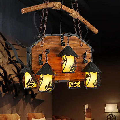 Rustic Black Teapot Dining Room Light Fixture