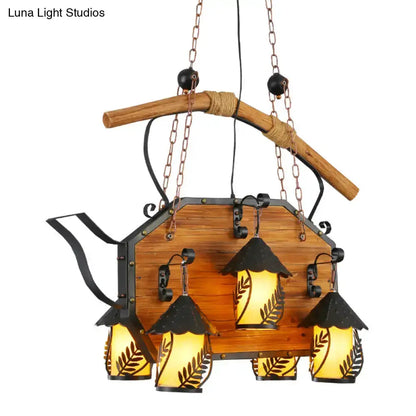 Rustic Black Teapot Dining Room Light Fixture