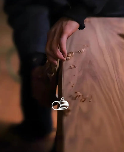 Walnut oval acrylic ceiling light components on woodworking bench with shavings Decorbites on Tampa Home & Garden Store