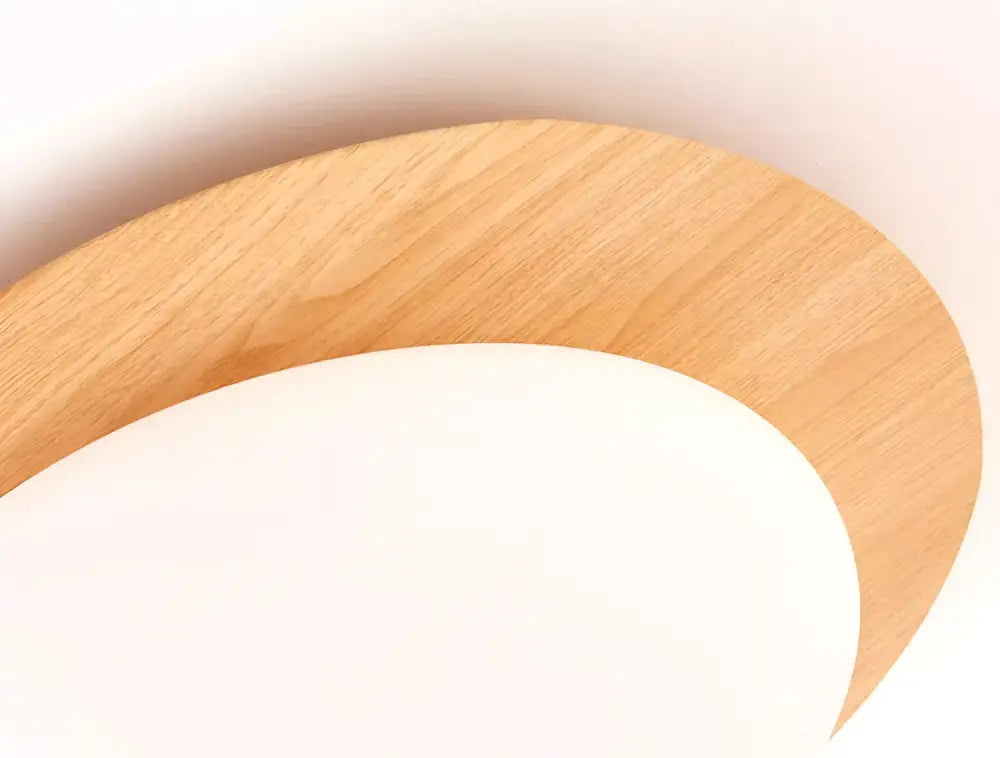 Walnut oval acrylic ceiling light flush mount fixture woodgrain border Decorbites on Tampa Home & Garden Store