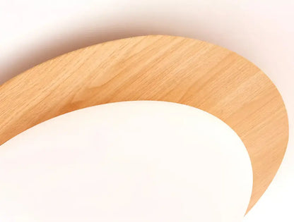 Walnut oval acrylic ceiling light flush mount fixture woodgrain border Decorbites on Tampa Home & Garden Store