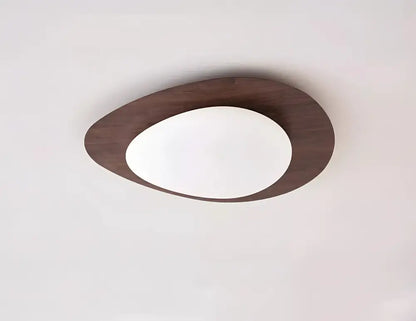 Walnut Oval Acrylic Ceiling Light Decorbites, white diffuser, flush mount on Tampa Home & Garden Store