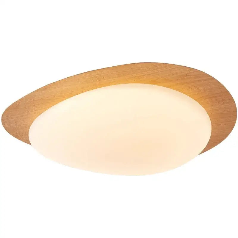 Walnut oval acrylic ceiling light with frosted globe shade, flush mount on Tampa Home & Garden Store
