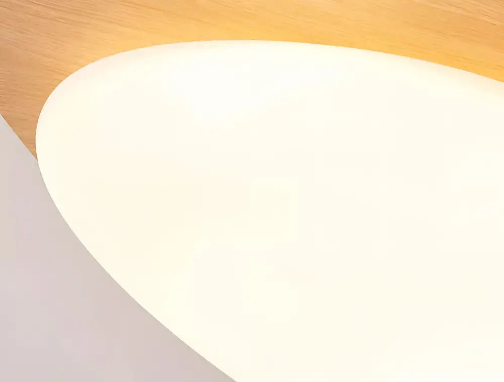 Walnut Oval Acrylic Ceiling Light with white diffuser, flush mount on Tampa Home & Garden Store