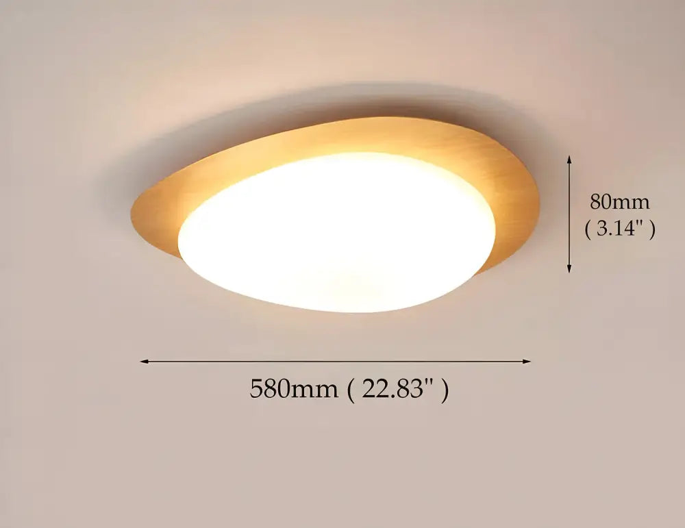 Walnut oval acrylic ceiling light flush mount by Decorbites, 580mm wide, 80mm tall on Tampa Home & Garden Store