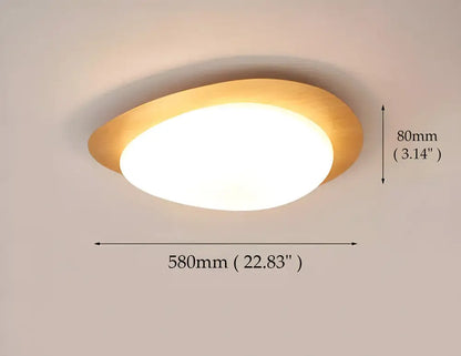 Walnut oval acrylic ceiling light flush mount by Decorbites, 580mm wide, 80mm tall on Tampa Home & Garden Store