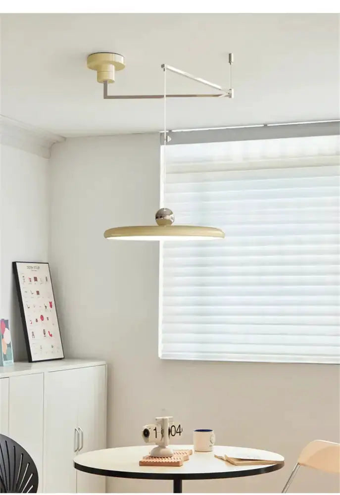 Modern red rotatable LED pendant light for kitchen with adjustable arm by Decorbites on Tampa Home & Garden Store
