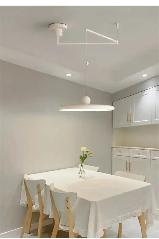 Modern white rotatable LED pendant light by Decorbites with adjustable kitchen arm on Tampa Home & Garden Store
