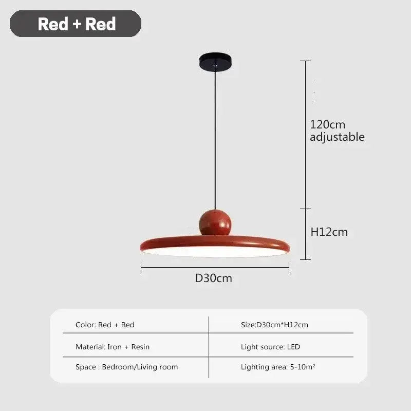 Modern red rotatable LED pendant light with adjustable 120cm cord, D30cm Decorbites on Tampa Home & Garden Store