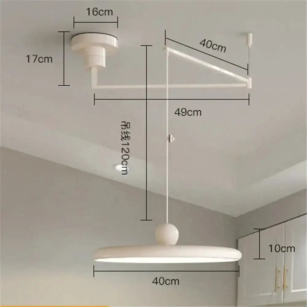 Modern rotatable LED pendant light with adjustable kitchen arm and 40cm diameter shade on Tampa Home & Garden Store