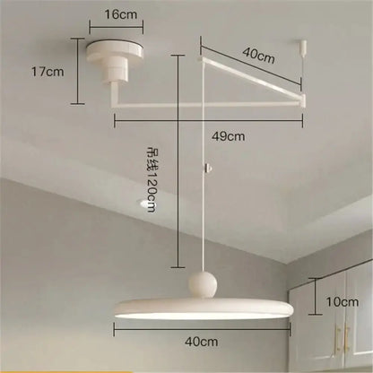 Modern rotatable LED pendant light with adjustable kitchen arm and 40cm diameter shade on Tampa Home & Garden Store