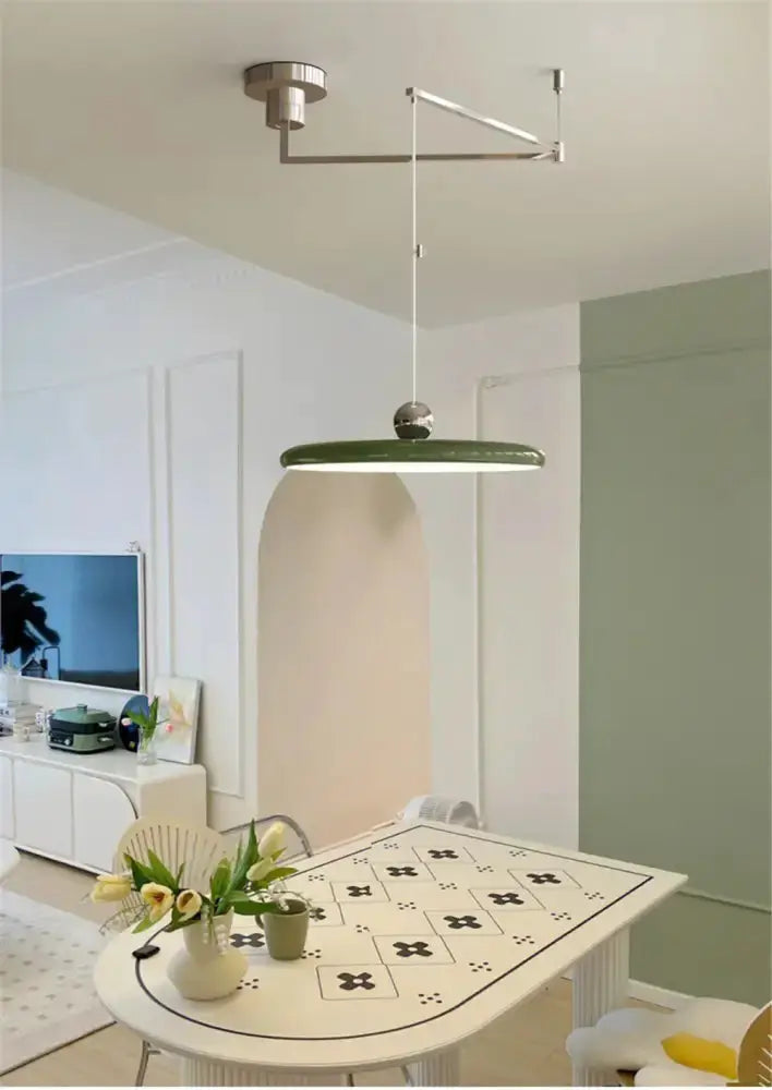 Modern red rotatable LED pendant light with adjustable arm by Decorbites on Tampa Home & Garden Store