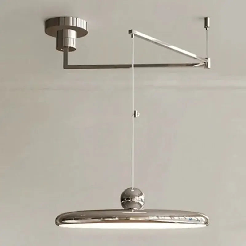 Modern red rotatable LED pendant light with adjustable kitchen arm, chrome finish on Tampa Home & Garden Store