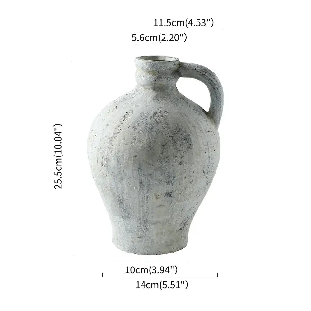 A Rustic and Handmade White Ceramic Vase