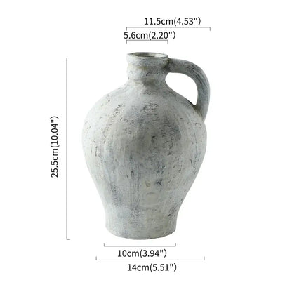 A Rustic and Handmade White Ceramic Vase