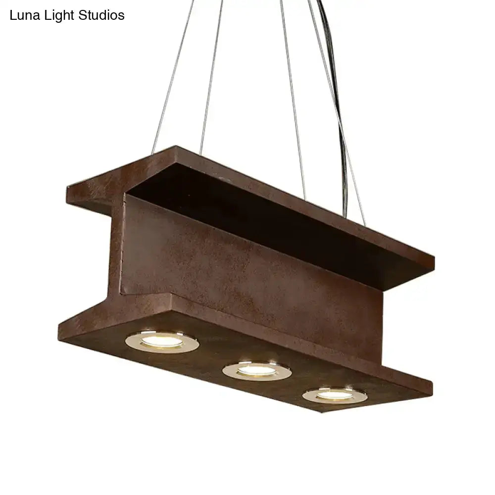 Industrial brown metal 3-bulb pendant light with E26/E27 sockets for kitchen island, Decorbites on Tampa Home & Garden Store