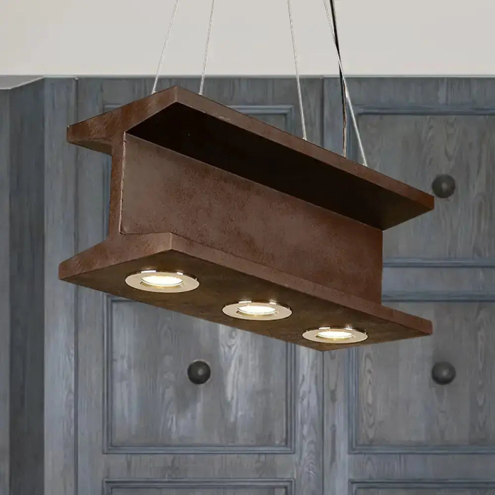 Industrial brown metal three-bulb pendant light for kitchen island E26 sockets Decorbites on Tampa Home & Garden Store
