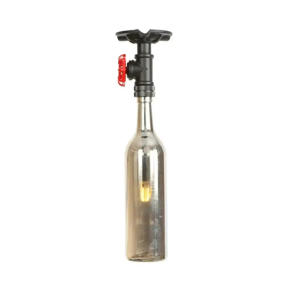 Rustic Bottle Glass Semi Flush Kitchen Lamp