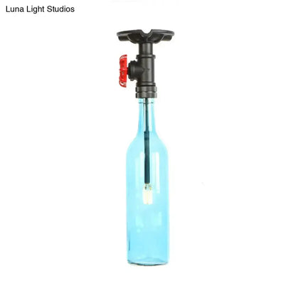 Rustic Bottle Glass Semi Flush Kitchen Lamp