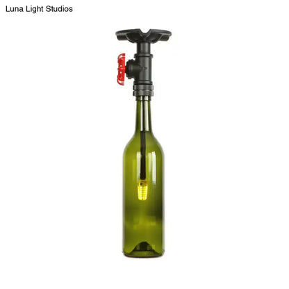 Rustic Bottle Glass Semi Flush Kitchen Lamp