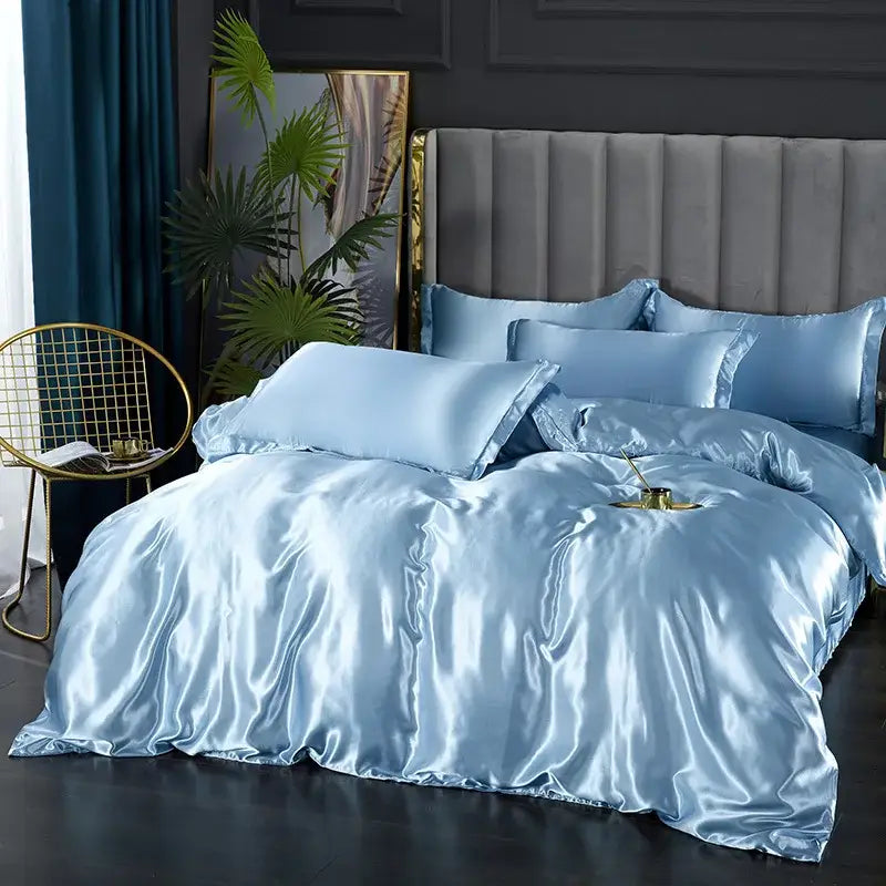 Satin Jade Bedding Set and the Soft Duvet Cover