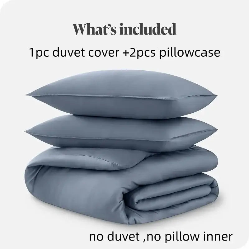 Blue satin duvet cover set with 2 pillowcases by Decorbites on Tampa Home & Garden Store