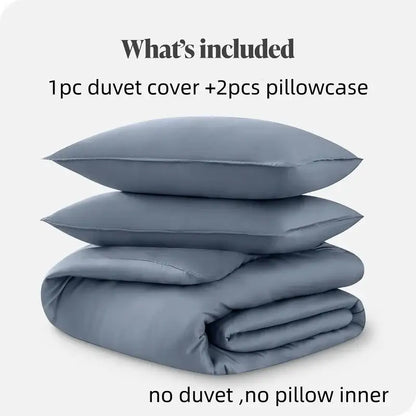 Blue satin duvet cover set with 2 pillowcases by Decorbites on Tampa Home & Garden Store