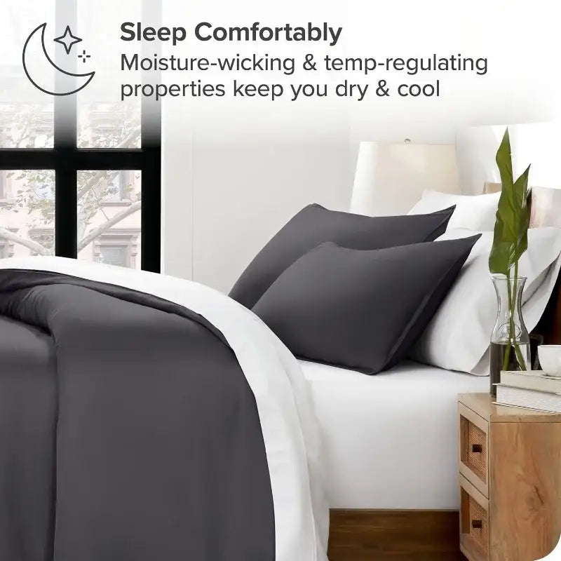 Blue Satin Duvet Cover Set by Decorbites with 2 pillow shams on Tampa Home & Garden Store