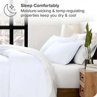 Blue satin duvet cover set by Decorbites, luxe bedding for modern bedrooms on Tampa Home & Garden Store