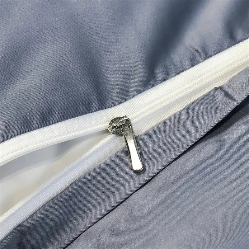 Blue Eucalyptus Duvet Cover, blue-gray fabric with white zipper closure Decorbites on Tampa Home & Garden Store