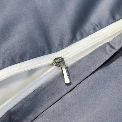 Blue Eucalyptus Duvet Cover, blue-gray fabric with white zipper closure Decorbites on Tampa Home & Garden Store