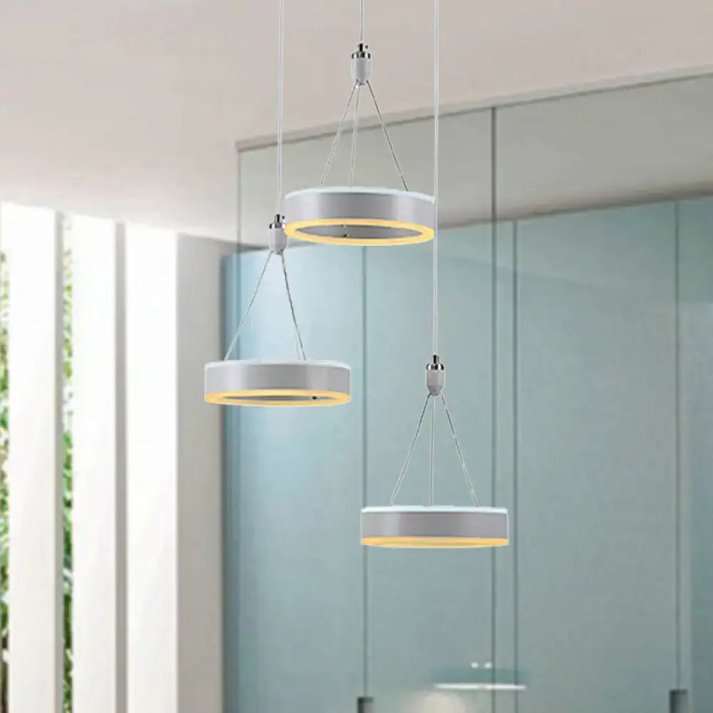 Silver Cluster Ceiling Light by Decorbites with three hanging ring pendants on Tampa Home & Garden Store