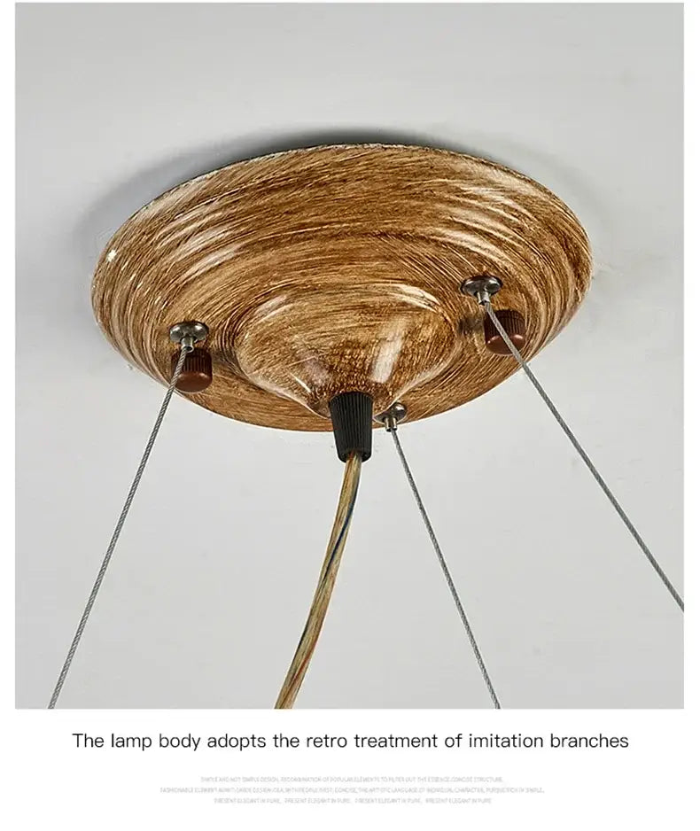 Golden iron tree branch bubble chandelier for dining room, ceiling mount by Decorbites on Tampa Home & Garden Store