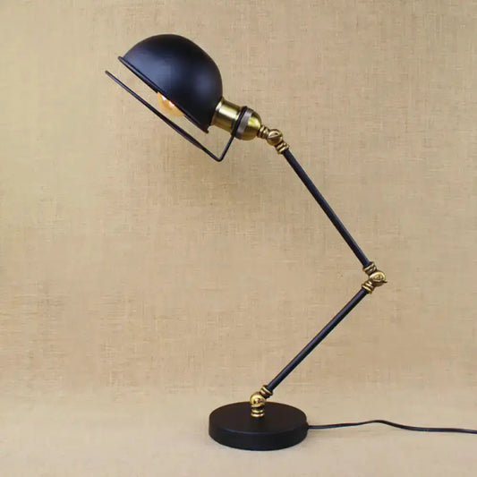 Modern black and brass dome LED table lamp with adjustable arm by Decorbites on Tampa Home & Garden Store