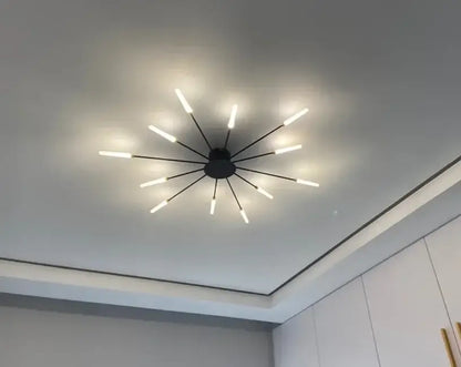 Gold Nordic LED Ceiling Light by Decorbites, sputnik flush mount with LED rods on Tampa Home & Garden Store