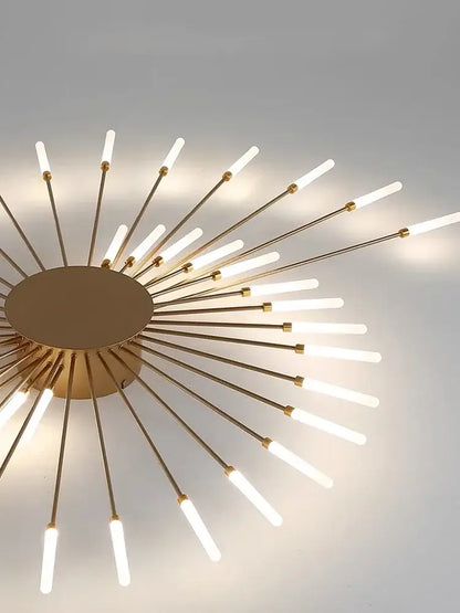 Gold Nordic LED Ceiling Light by Decorbites, sunburst gold flush mount fixture on Tampa Home & Garden Store