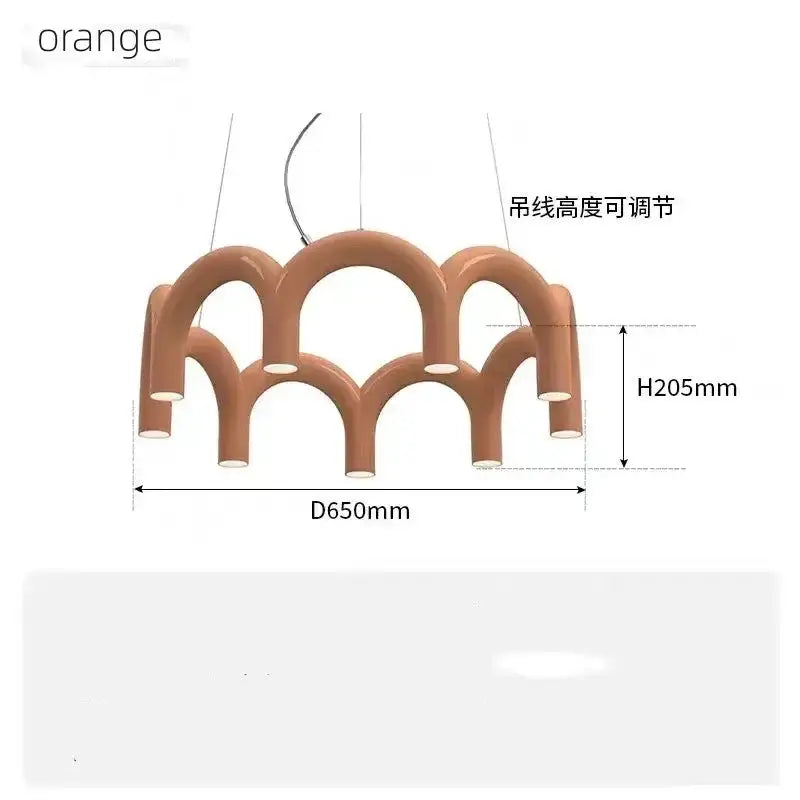 Chandelier orange u-shaped modern ceiling light by Decorbites for bedroom and kitchen on Tampa Home & Garden Store