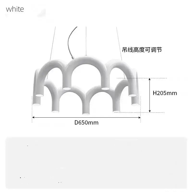 Chandelier Decorbites modern black u-shaped design for bedroom and kitchen 650mm wide on Tampa Home & Garden Store