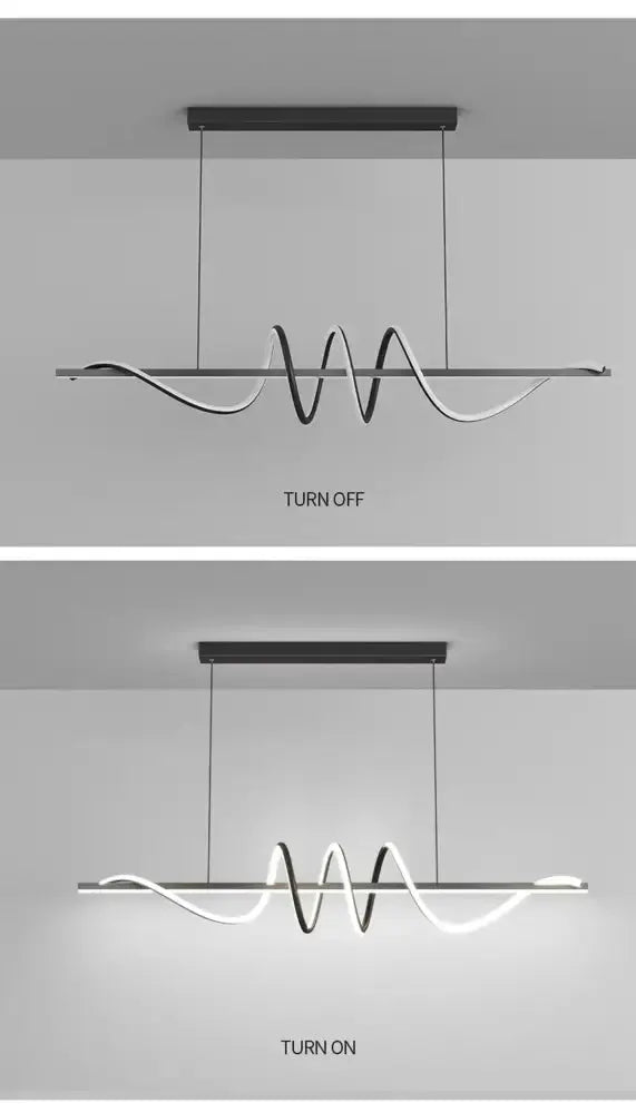 Decorbites sleek wavy pendant lights in brushed metallic finish for dining room pendants on Tampa Home & Garden Store