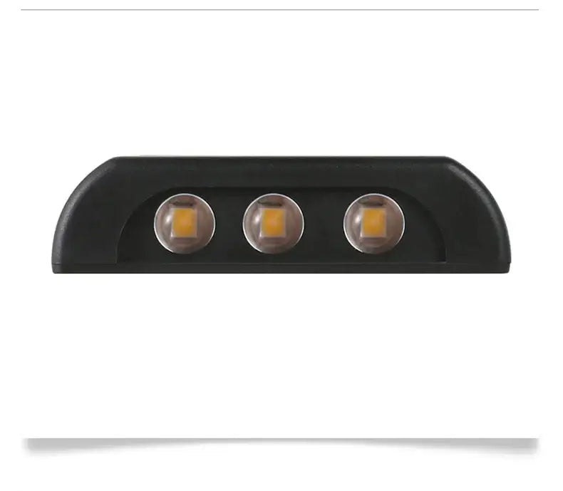 Black solar wall light with three LEDs, outdoor Decorbites wall fixture on Tampa Home & Garden Store