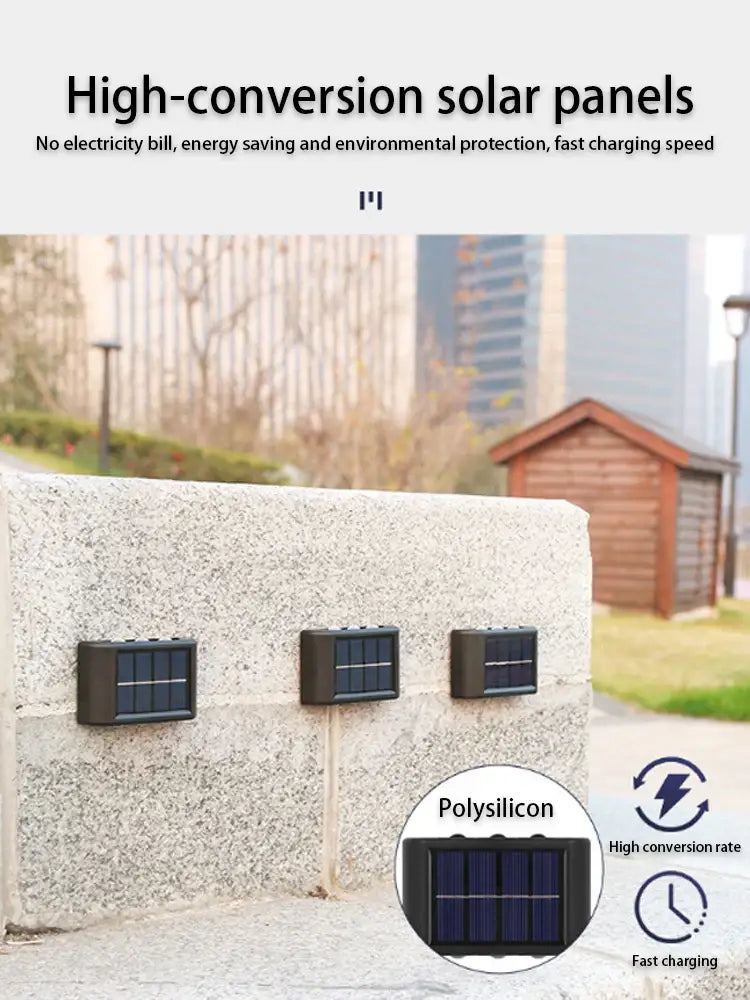 Black solar wall light Decorbites outdoor lighting 3 wall units with polysilicon panels on Tampa Home & Garden Store