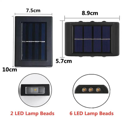 Black solar wall light by Decorbites, outdoor lighting with 2 and 6 LED lamp beads variants on Tampa Home & Garden Store